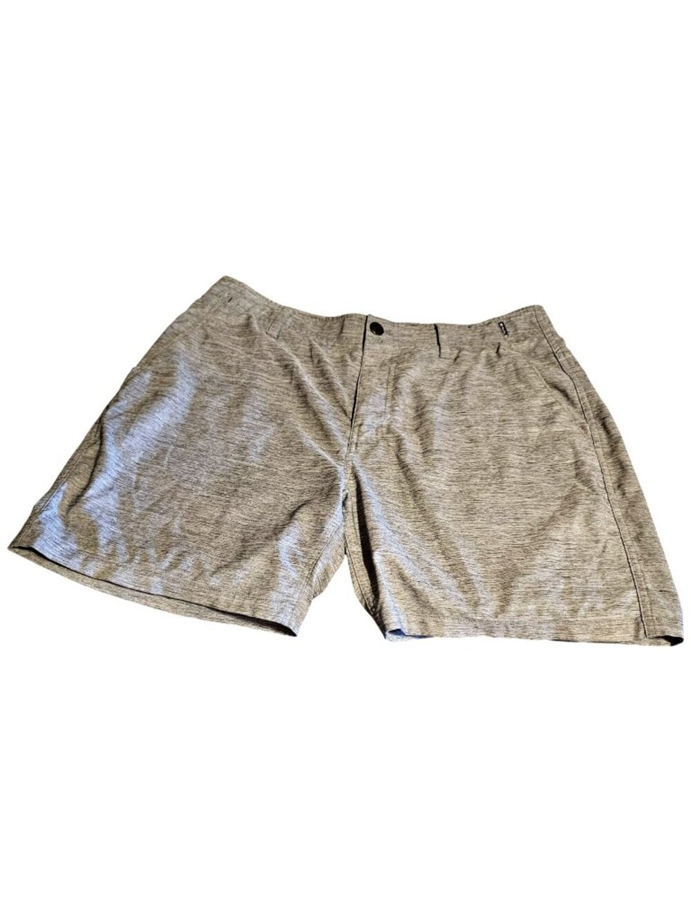 Hurley Mens Gray Casual Shorts Size 34 Stretch Fabric Button & Zipper Closure